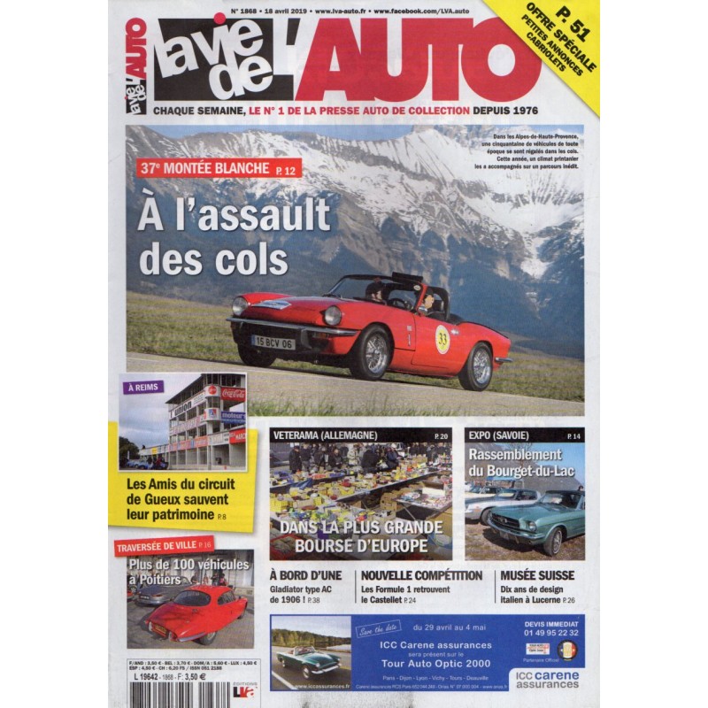 La Vie de l'Auto n° 1868 du 18 avril 2019 - 37e Montée Blanche : A l'assaut des cols