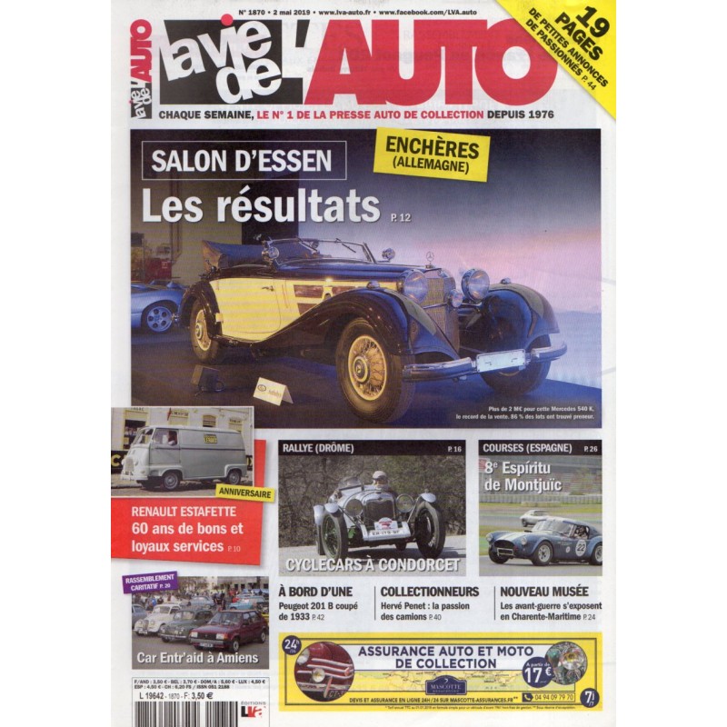 La Vie de l'Auto n° 1870 du 2 mai 2019 - Salon d'Essen (Allemagne) : Les résultats