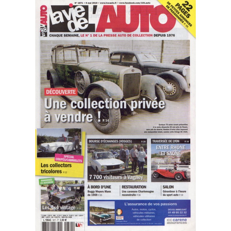 La Vie de l'Auto n° 1871 du 9 mai 2019 - Découverte : Une collection privée à vendre !