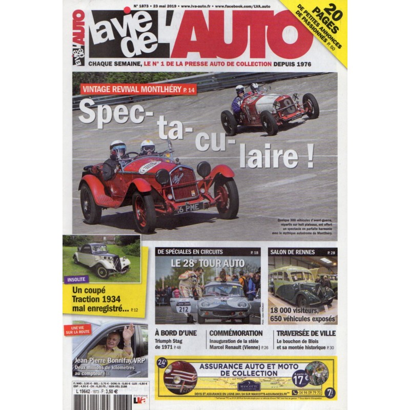 La Vie de l'Auto n° 1873 du 23 mai 2019 - Vintage Revival Montlhéry : Spectaculaire