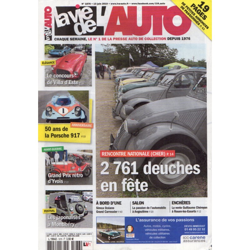 La Vie de l'Auto n° 1876 du 13 juin 2019 - Rencontre Nationale (Cher) : 2761 deuches en fête