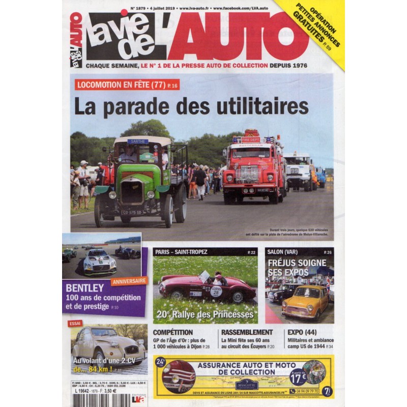 La Vie de l'Auto n° 1879 du 4 juillet 2019 - Locomotion en fête : La parade des utilitaires
