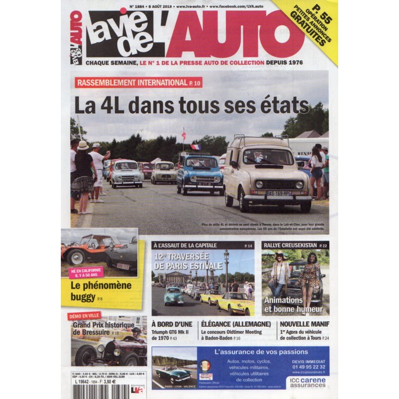 La Vie de l'Auto n° 1884 du 8 aout 2019 - Rassemblement International de 4L
