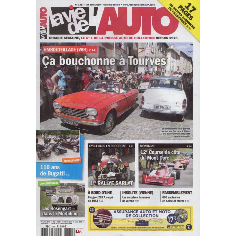 La Vie de l'Auto n° 1887 du 29 aout 2019 - Embouteillage (Var) : Ca bouchonne à Tourves