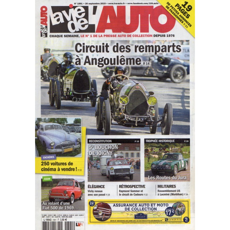 La Vie de l'Auto n° 1891 du 26 septembre 2019 - Circuit des Remparts à Angoulême