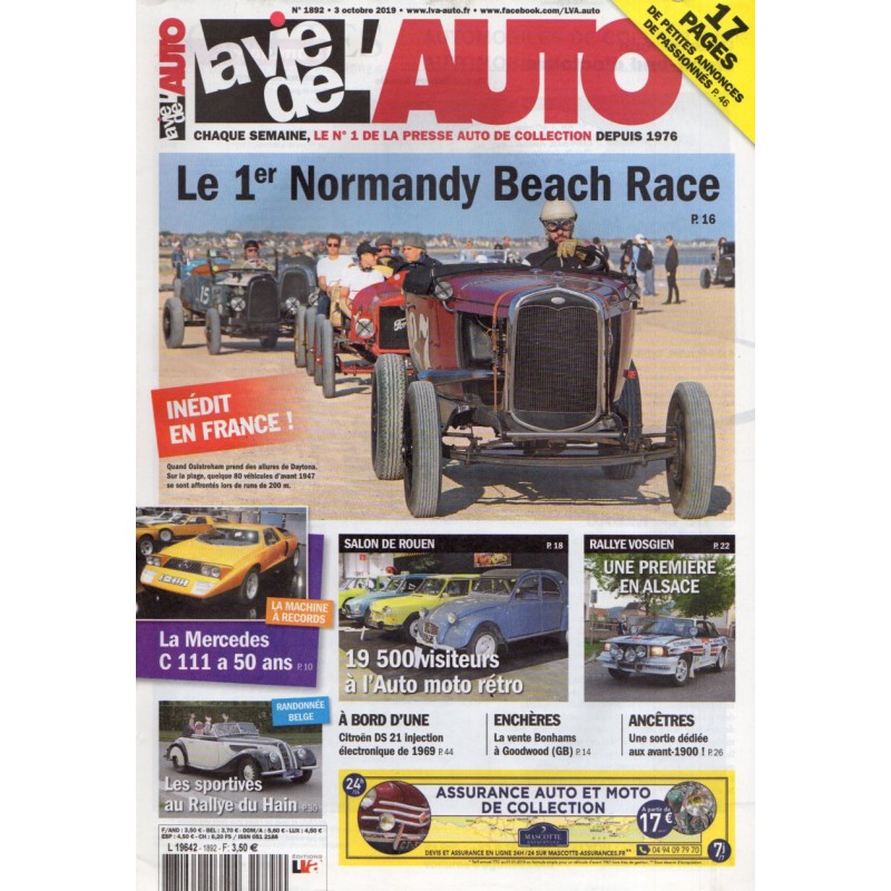 La Vie de l'Auto n° 1892 du 3 octobre 2019 - Le 1er Normandy Beach Race
