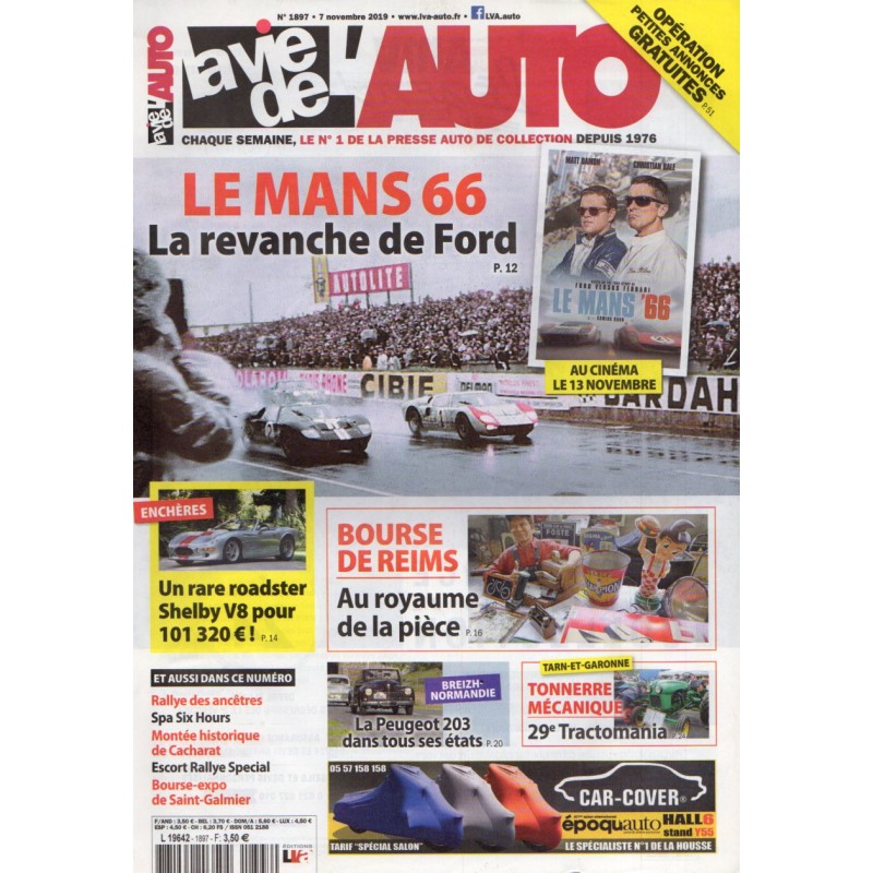 La Vie de l'Auto n° 1897 du 7 novembre 2019 - Le Mans 66 : La revanche de Ford
