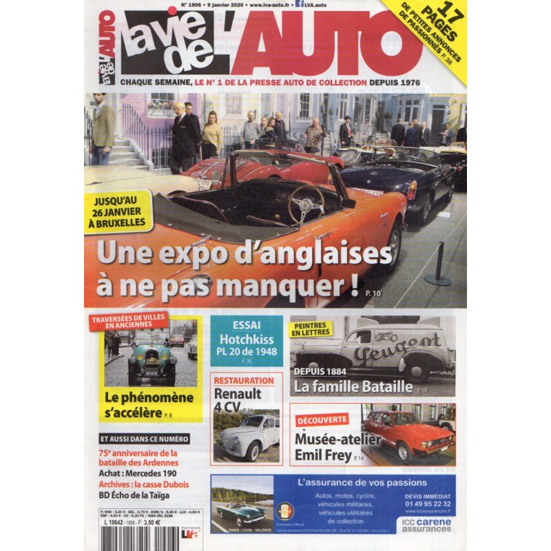 La Vie de l'Auto n° 1906 du 9 janvier 2020 - Bruxelles : Une expo d'anglaises à ne pas manquer
