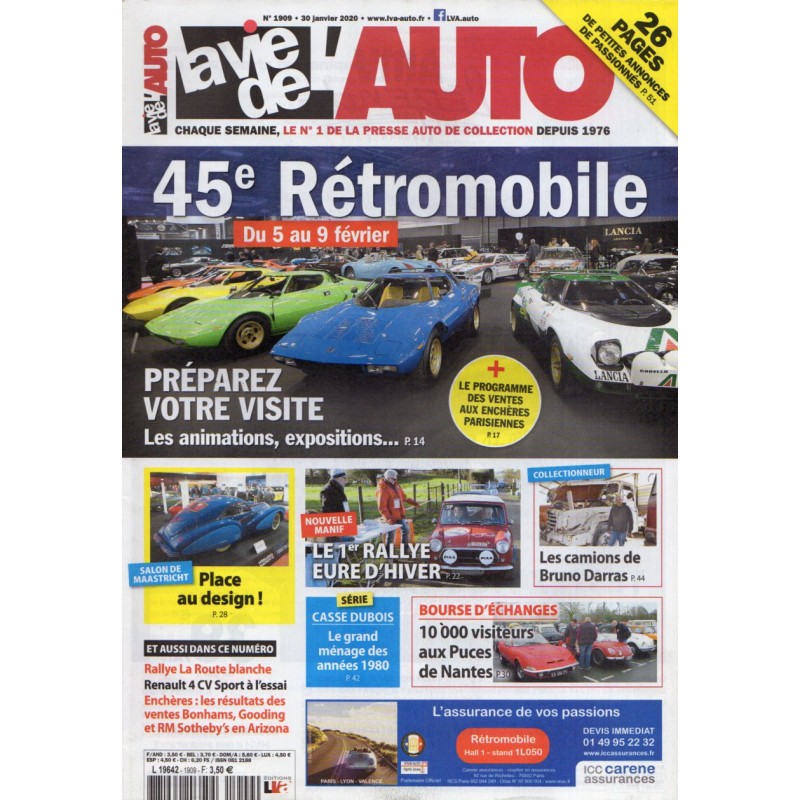 La Vie de l'Auto n° 1909 du 30 janvier 2020 - 45e Rétromobile