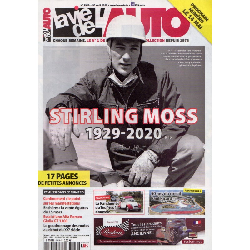 La Vie de l'Auto n° 1919 du 30 avril 2020 - Stirling Moss (1929-2020)