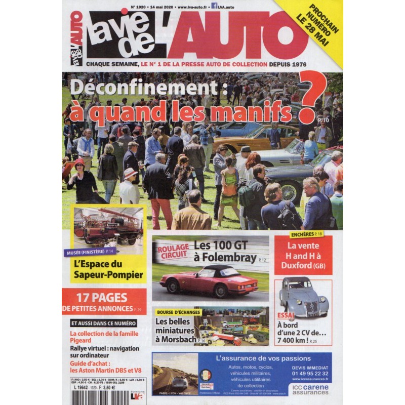 La Vie de l'Auto n° 1920 du 14 mai 2020 - Déconfinement : à quand les manifs ?