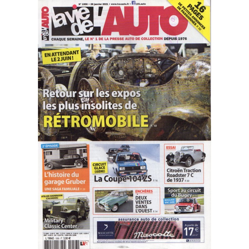 La Vie de l'Auto n° 1956 du 28 janvier 2021 - Rétromobile : Les expos les plus insolites