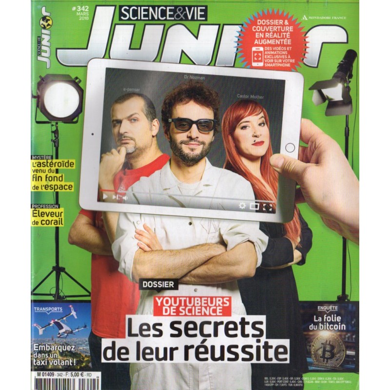 Science & Vie Junior n° 342 - Youtubeurs de sciences : Les secrets de leur réussite