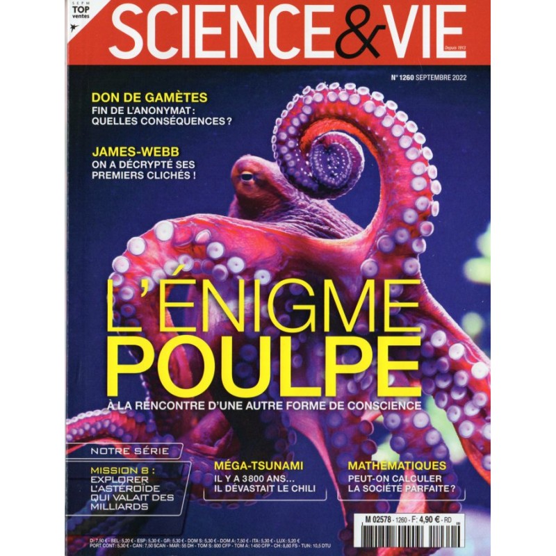 Science & Vie n° 1260 - L'énigme Poulpe, à la rencontre d'une autre forme de conscience