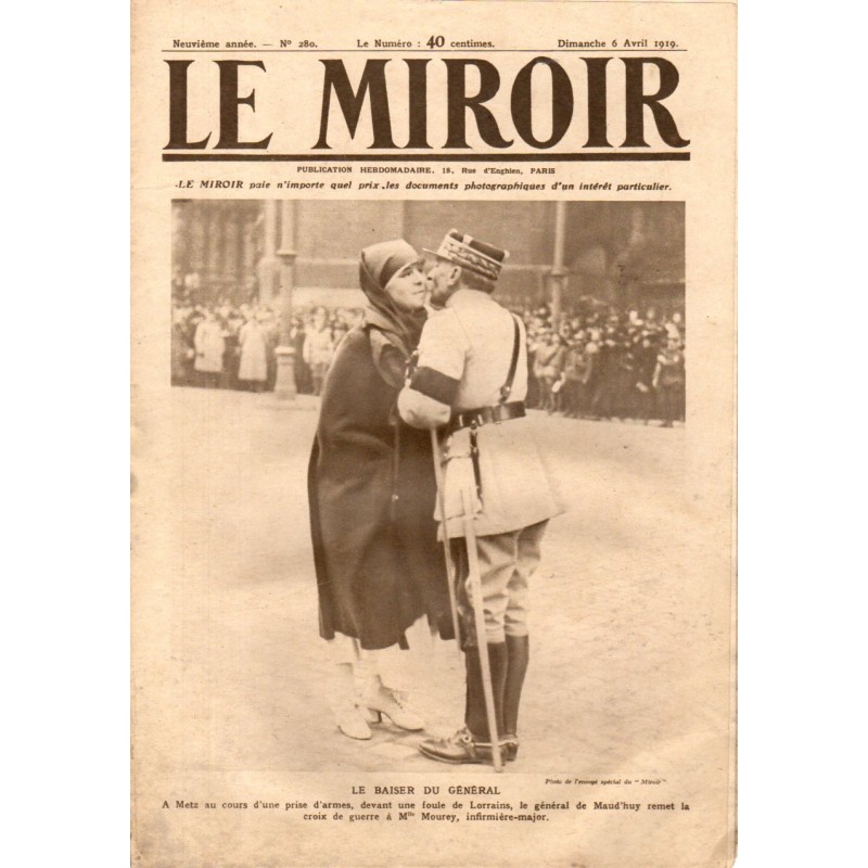 Le Miroir n° 280 du 6 avril 1919 - Le baiser du Général