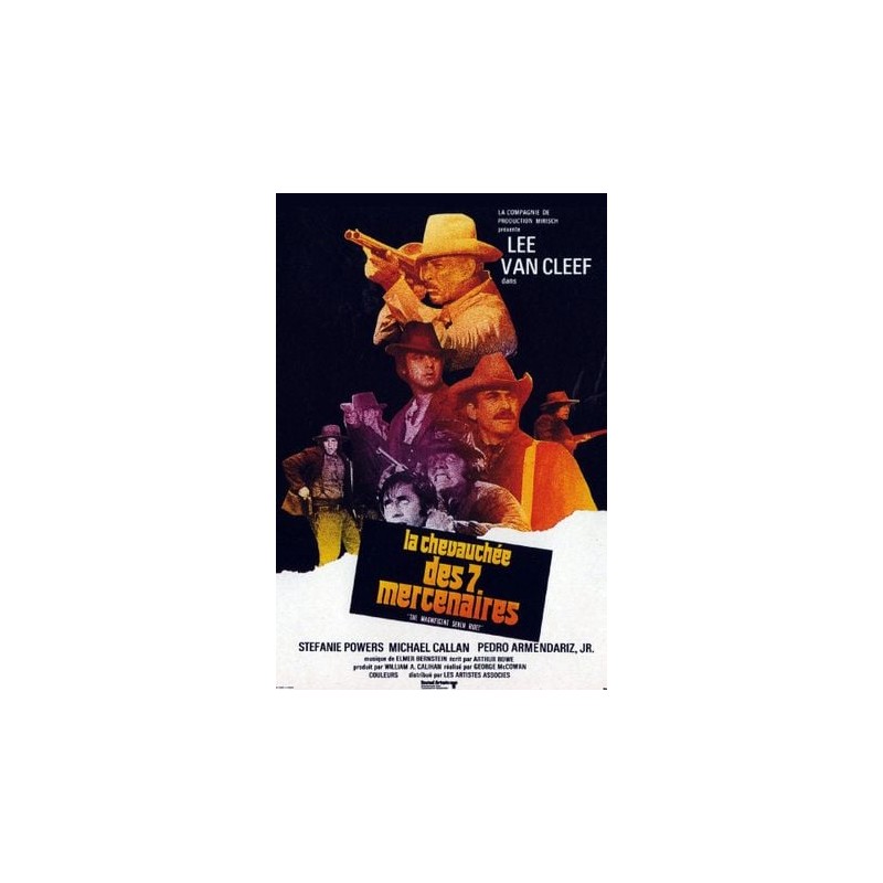 affiche du film La Chevauchée des sept mercenaires (avec Lee van  Cleef)