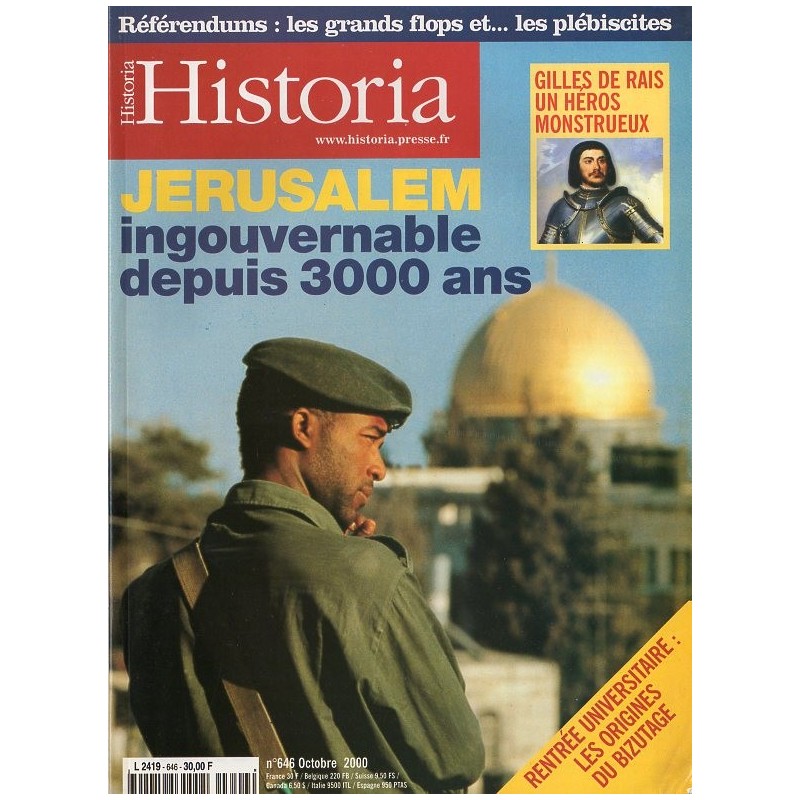 Historia n° 646 - Jérusalem ingouvernable depuis 3000 ans