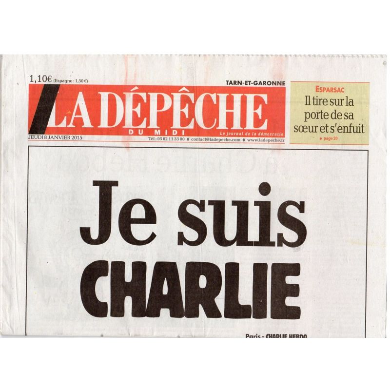 8 janvier 2015 - La Dépêche du Midi (complet) - Je suis CHARLIE