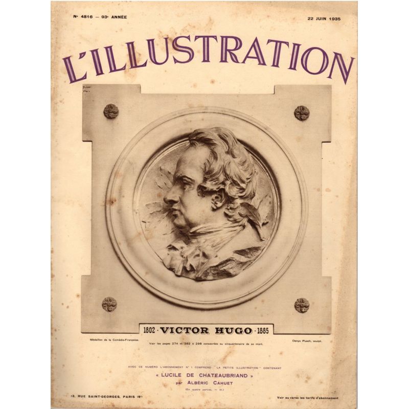L'Illustration n° 4816 - 22 juin 1935 - (1802) - VICTOR HUGO - (1885)